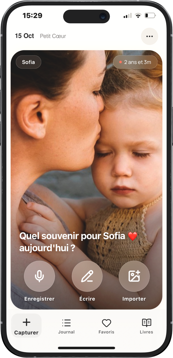 Écran Petit Cœur : capturer un souvenir en trois gestes